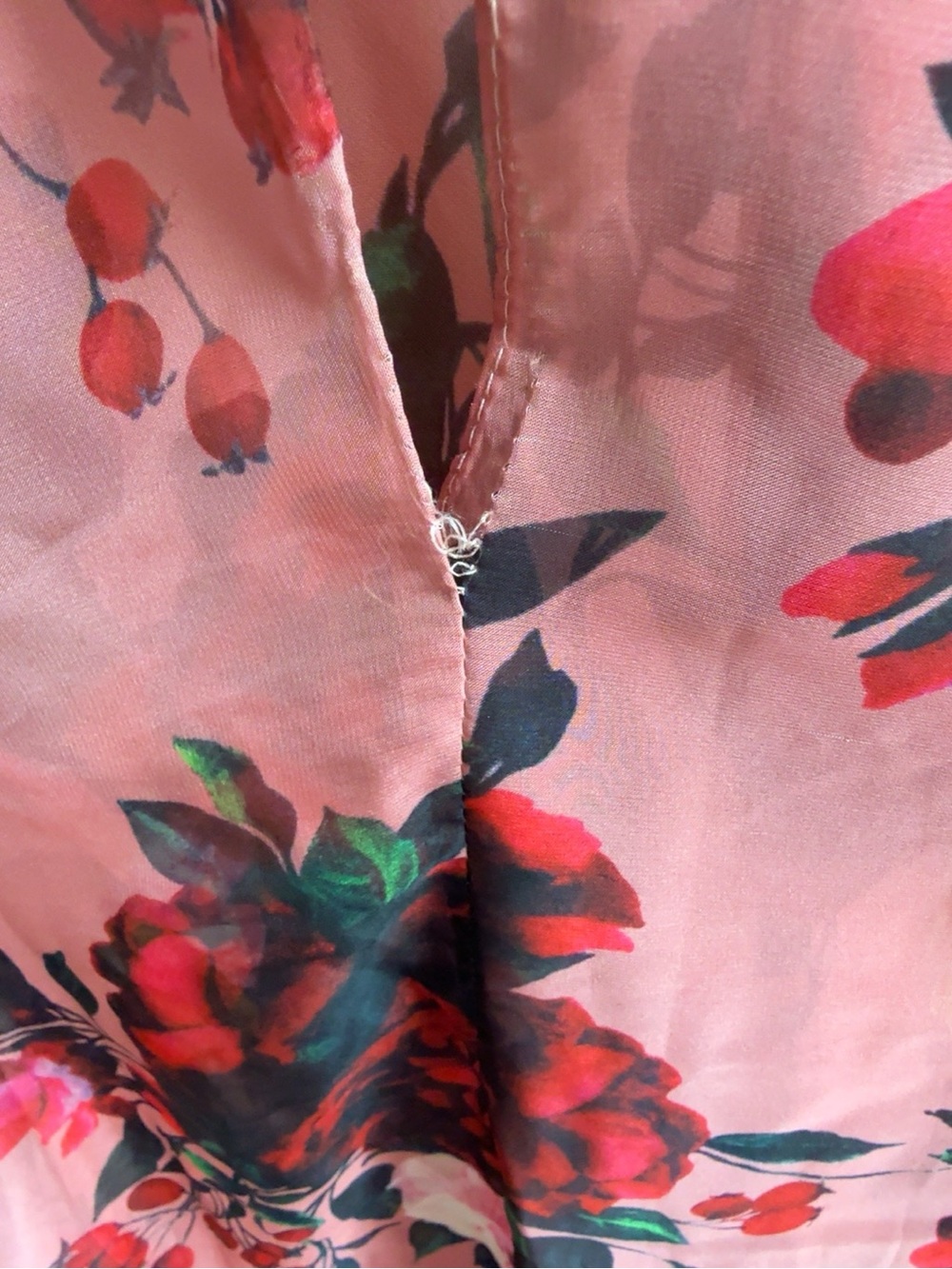 Ieena for Mac Duggal Pink Floral Chiffon Ruffle Dress Size 6 NWT - Picture 3 of 8